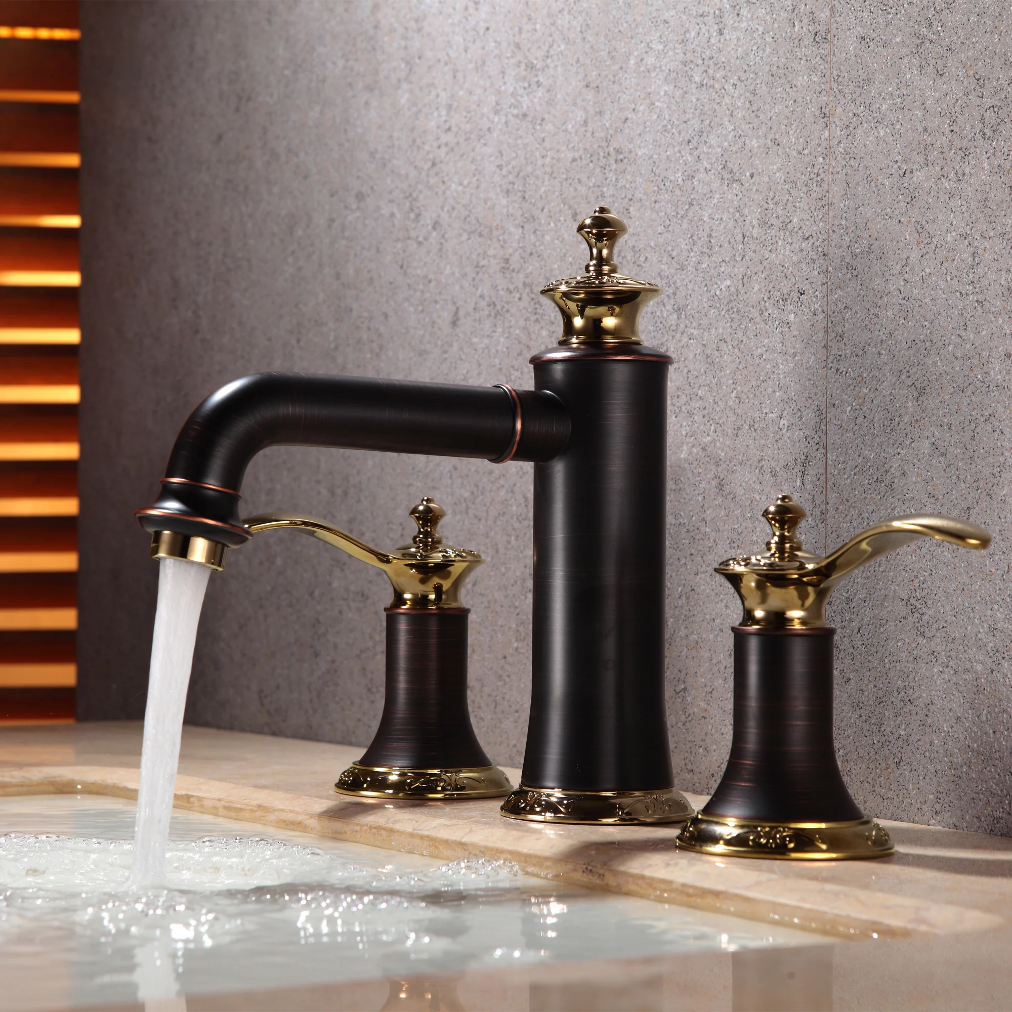 The single-hole faucet for sink made from oil rubbed bronze